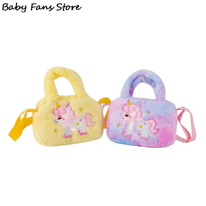 Sac à main brodé en peluche licorne