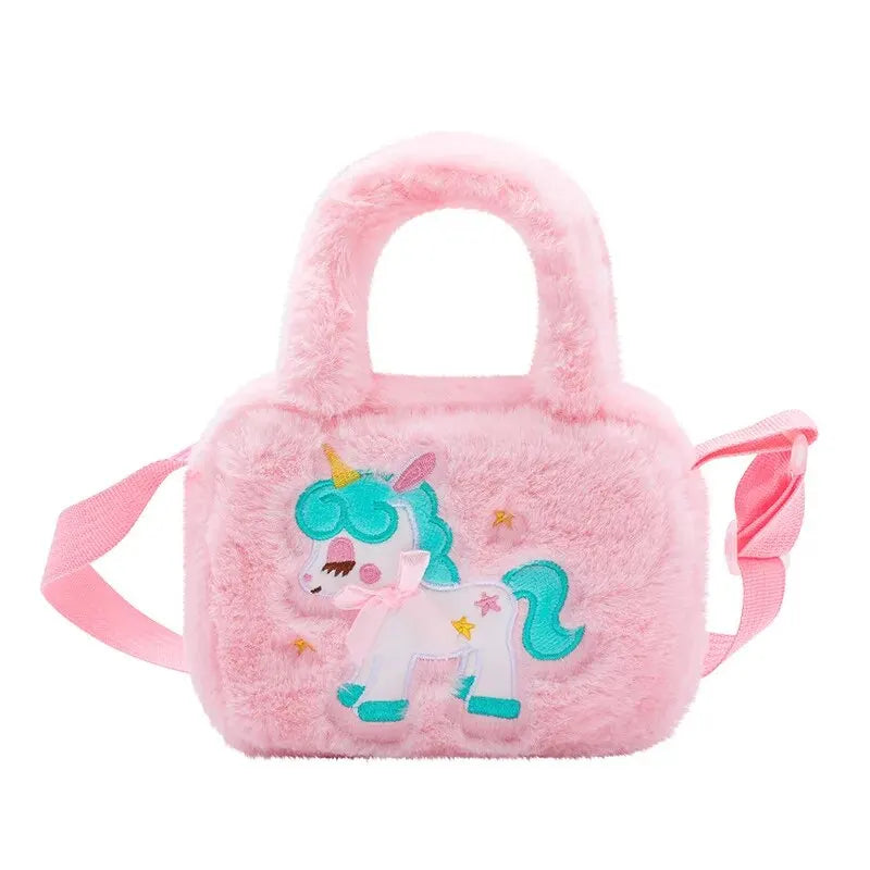 Sac à main brodé en peluche licorne