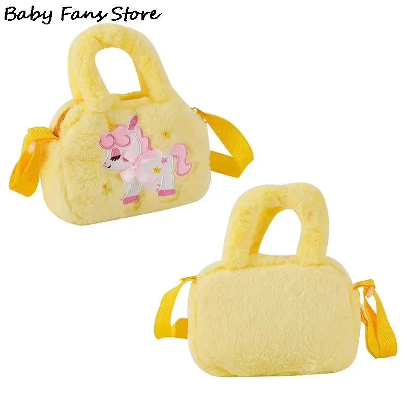 Sac à main brodé en peluche licorne