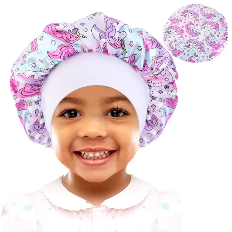 CADEAU - Bonnet de sommeil en satin pour enfant