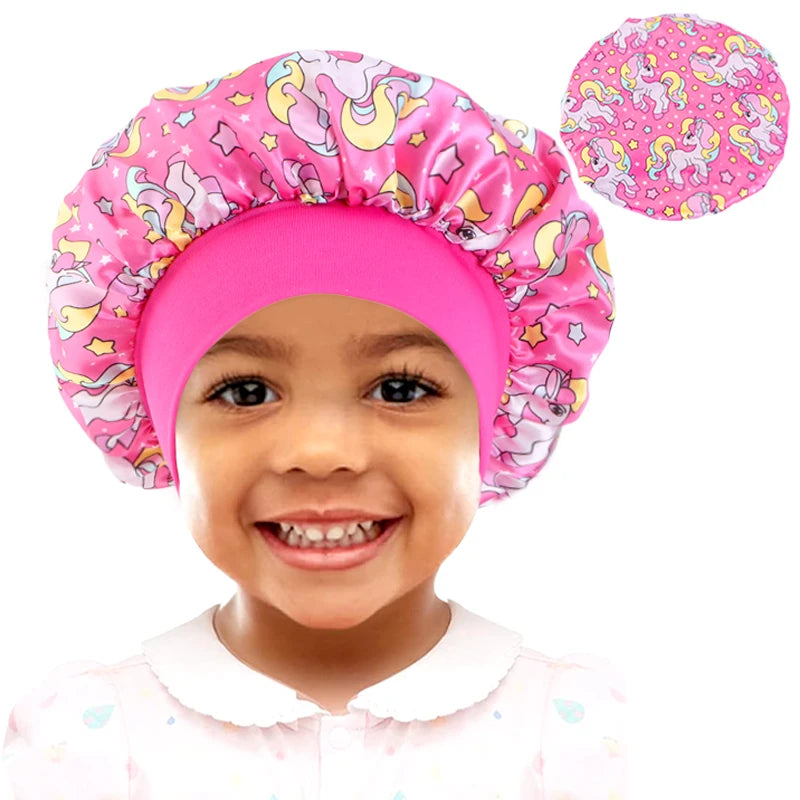 CADEAU - Bonnet de sommeil en satin pour enfant
