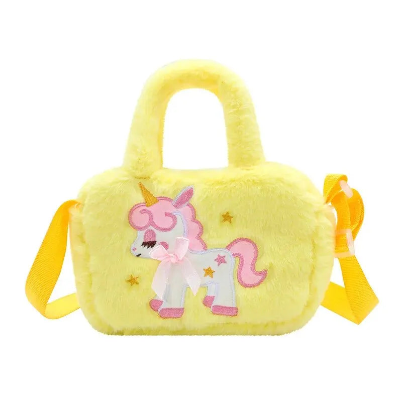 Sac à main brodé en peluche licorne