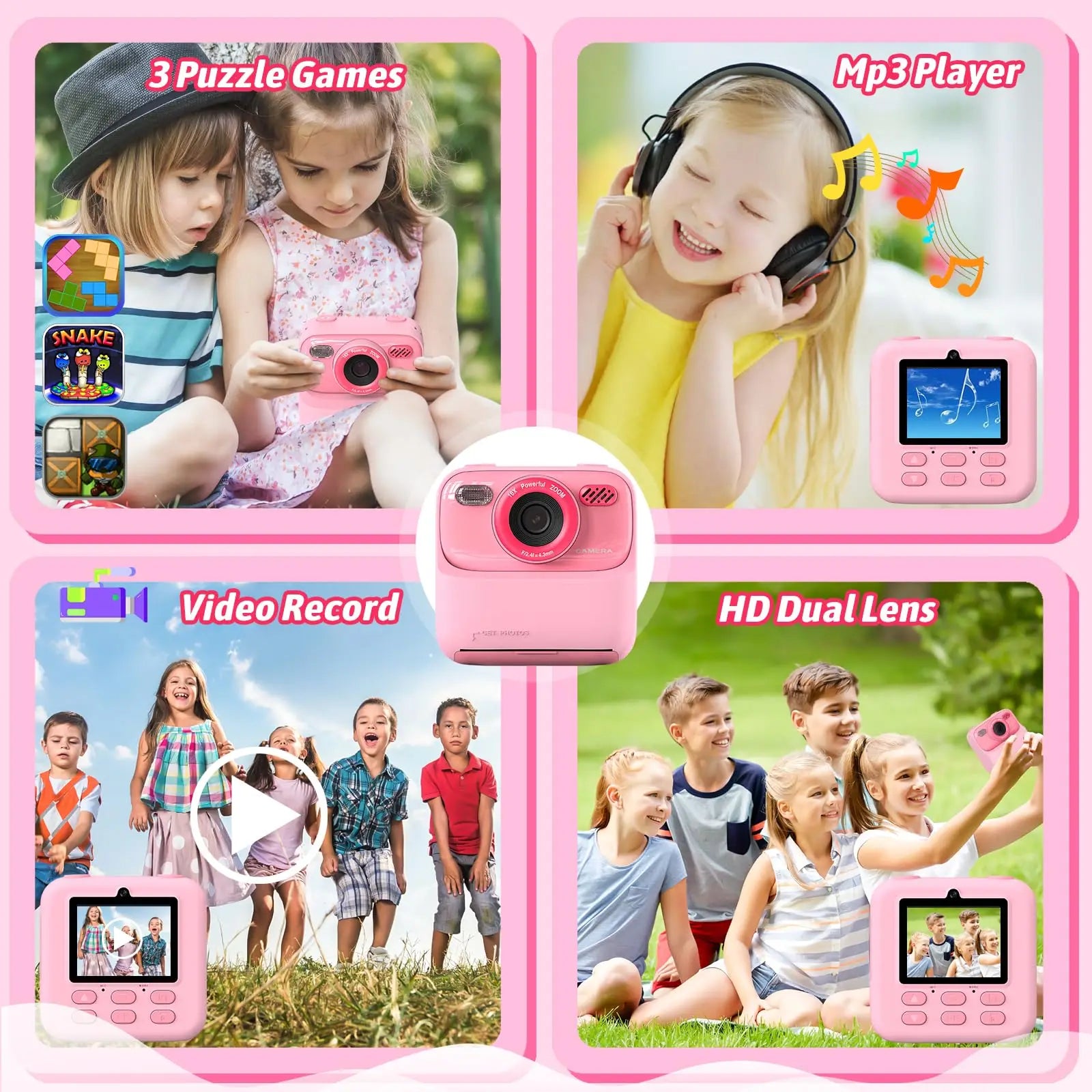 Appareil photo enfant à impression instantanée