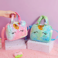 Sac à main brodé licorne