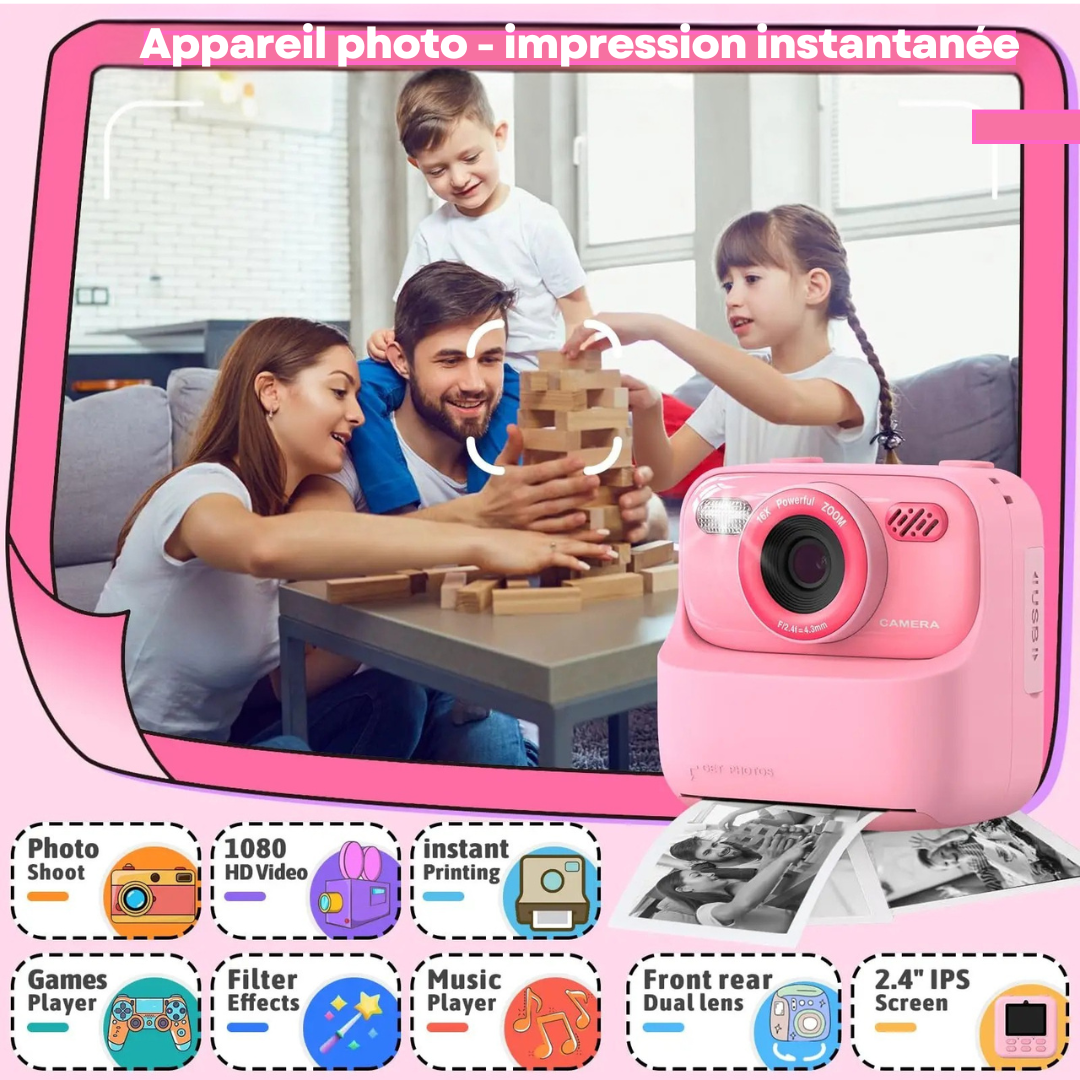 Appareil photo enfant à impression instantanée