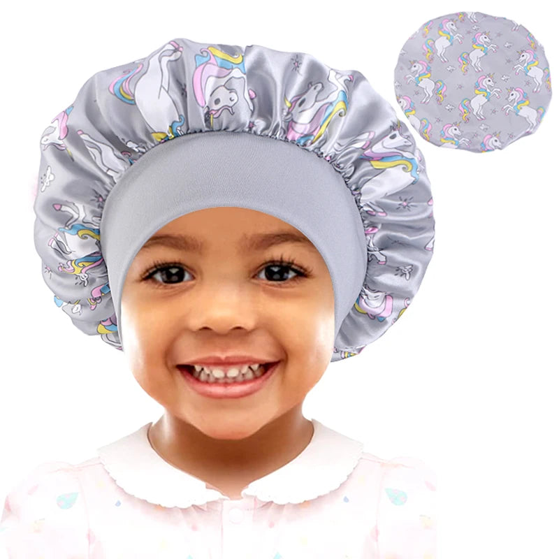 CADEAU - Bonnet de sommeil en satin pour enfant