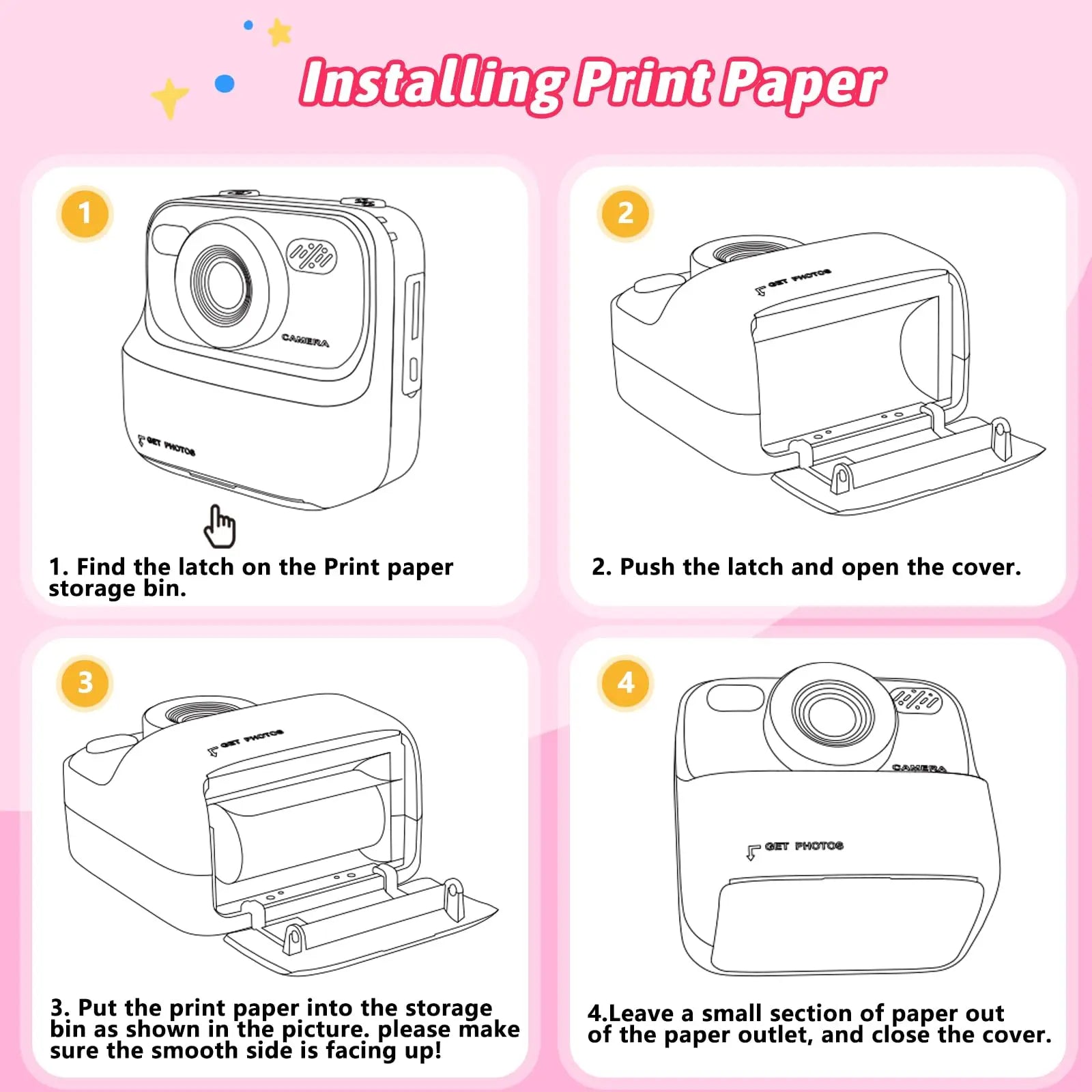 Appareil photo enfant à impression instantanée