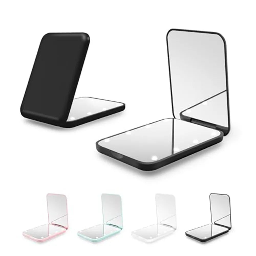 Miroir de poche LED grossissant 3X