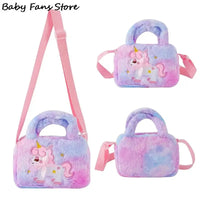 Sac à main brodé en peluche licorne