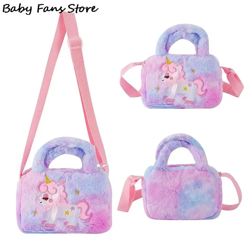 Sac à main brodé en peluche licorne