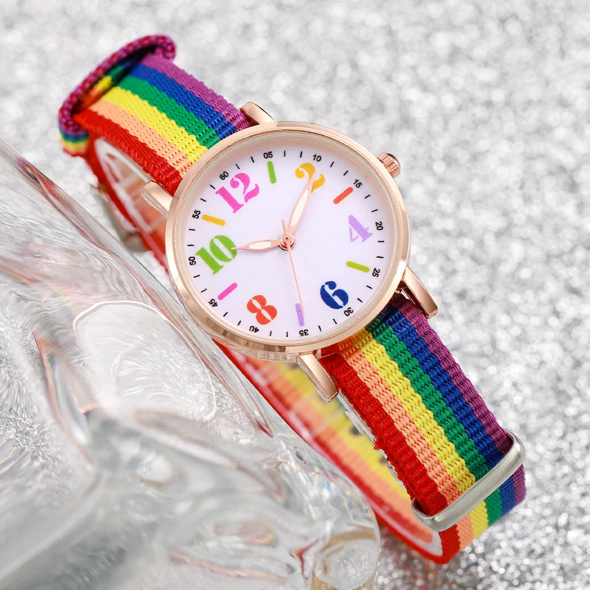 Ensemble Montre & Bracelets Femme – 4 pièces, look coloré & message Love