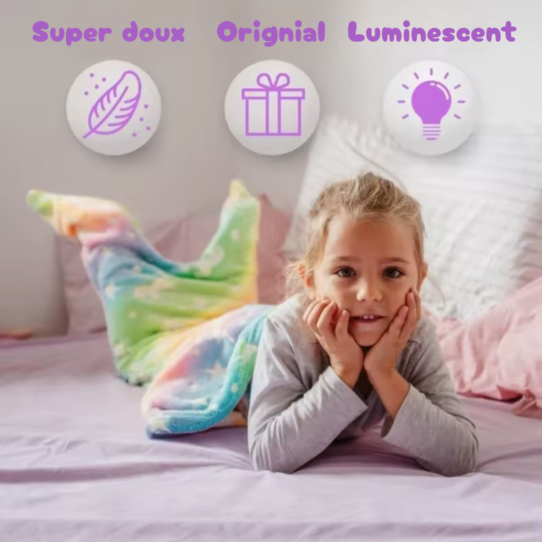 Couverture flanelle en queue de sirène