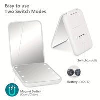 Miroir de poche LED grossissant 3X