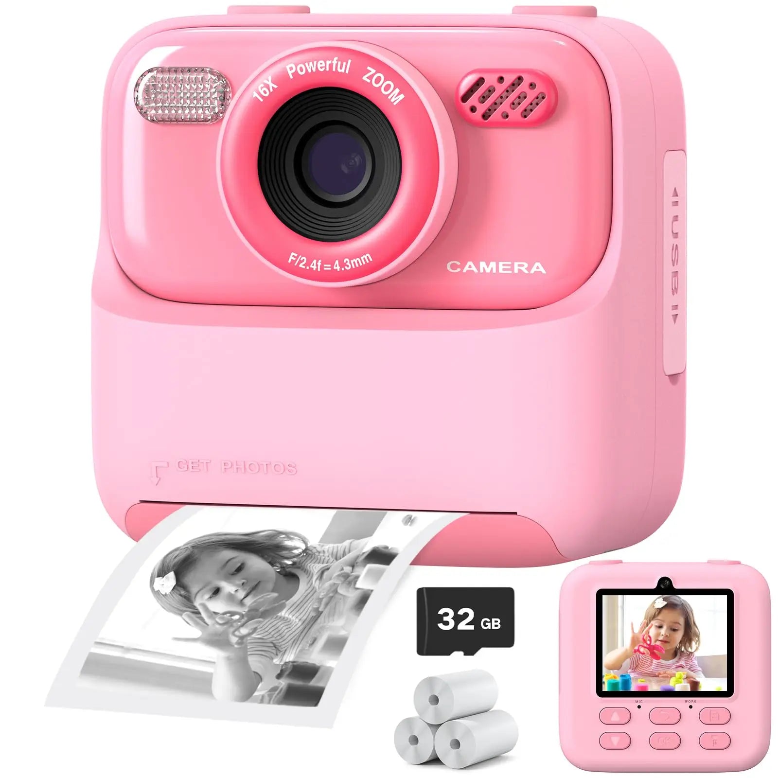 Appareil photo enfant à impression instantanée
