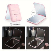 Miroir de poche LED grossissant 3X